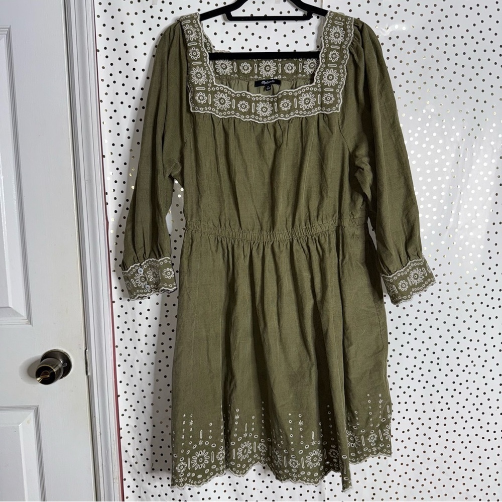Madewell Embroidered Corduroy Dress